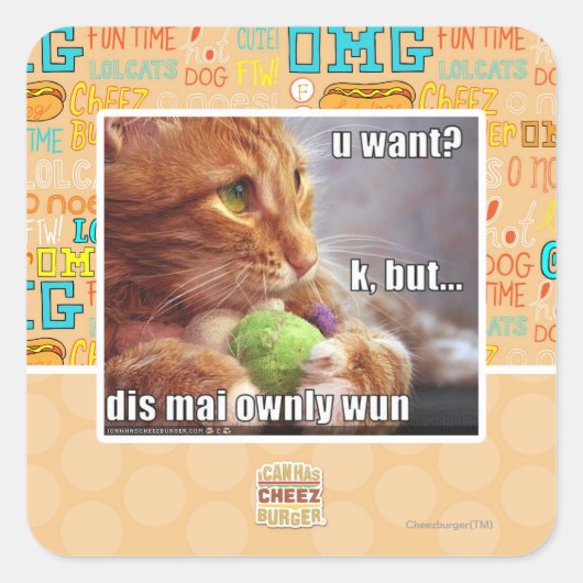 U wollte? quadratischer aufkleber (Vorderseite)