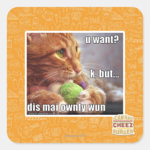 U wollte? quadratischer aufkleber