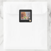 U wollte? quadratischer aufkleber (Tasche)