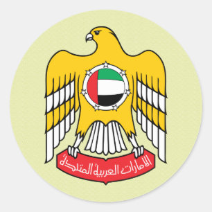 Uae Coat of Arms Detail Runder Aufkleber