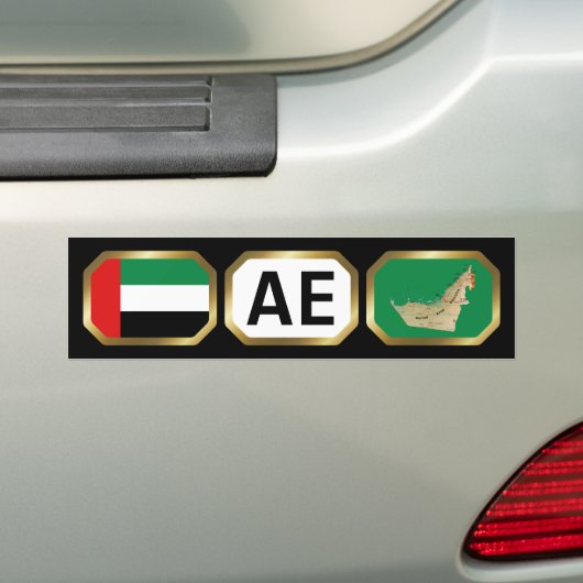 UAE Flag Map Code Autoaufkleber (Auf Auto)