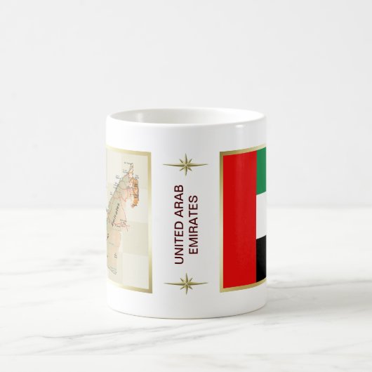 UAE Flag + Map-Tasse Kaffeetasse (Mittel)