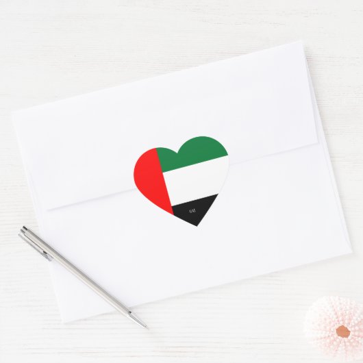 UAE Flag Splendid Patriotic Herz-Aufkleber (Umschlag)