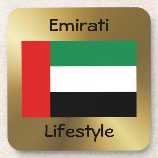 UAE-Flag+Text-Untersetzer Untersetzer (Vorderseite)
