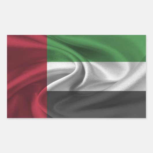 UAE-Flagge Rechteckiger Aufkleber (Vorderseite)