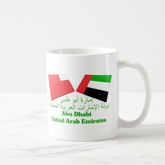UAE u. Abu Dhabi-Flaggen-Fliesen Kaffeetasse (Rechts)