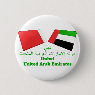 UAE u. Dubai-Flaggen-Fliesen Button