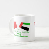 UAE u. Dubai-Flaggen-Fliesen Kaffeetasse (Vorderseite Links)