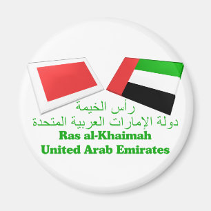 UAE u. Ras Al Khaimah Flaggen-Fliesen Magnet