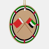 UAE und Dubai gekreuzte Flaggen Keramik Ornament (Rechts)