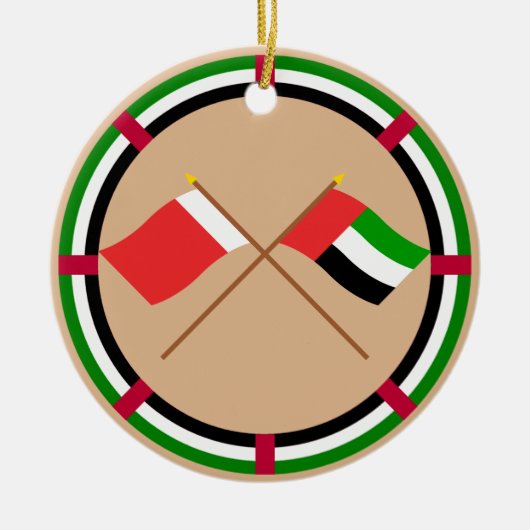 UAE und Dubai gekreuzte Flaggen Keramik Ornament (Vorne)
