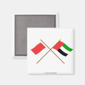UAE und Sharjah überquerten Flaggen Magnet (Vorderseite/Rückseite)