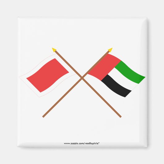 UAE und Sharjah überquerten Flaggen Magnet (Vorne)