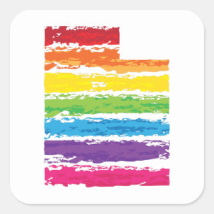 Uah-Farbstriche Quadratischer Aufkleber