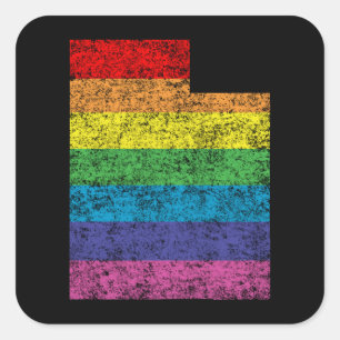 Uah Regenbogen Quadratischer Aufkleber