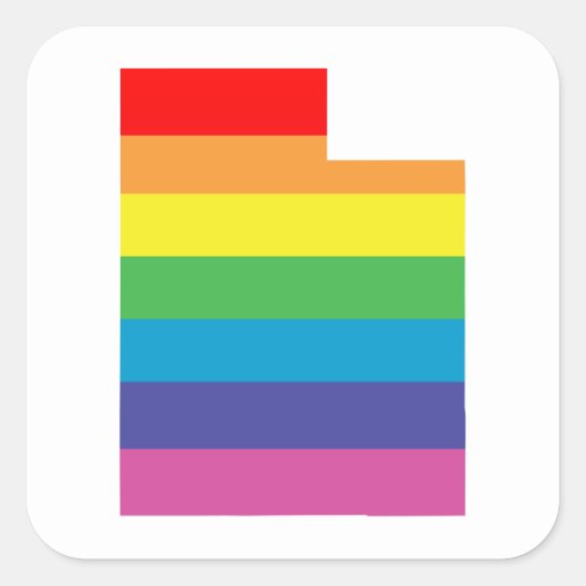 Uah Regenbogen Quadratischer Aufkleber (Vorderseite)