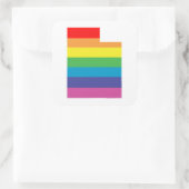Uah Regenbogen Quadratischer Aufkleber (Tasche)