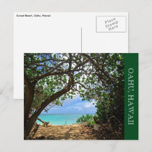 Uahu-Strandweg Postkarte (Vorne/Hinten)