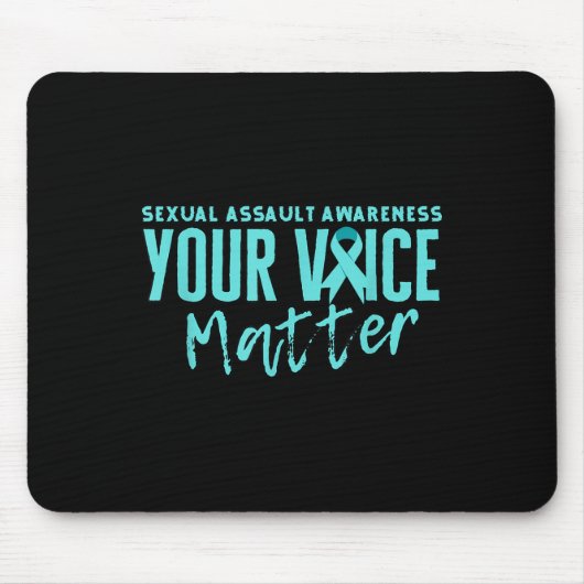 Ual Ault Awareness 2025 Aquamarin Ribbon Your Voic Mousepad (Vorne)
