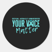 Ual Ault Awareness 2025 Aquamarin Ribbon Your Voic Runder Aufkleber (Vorderseite)