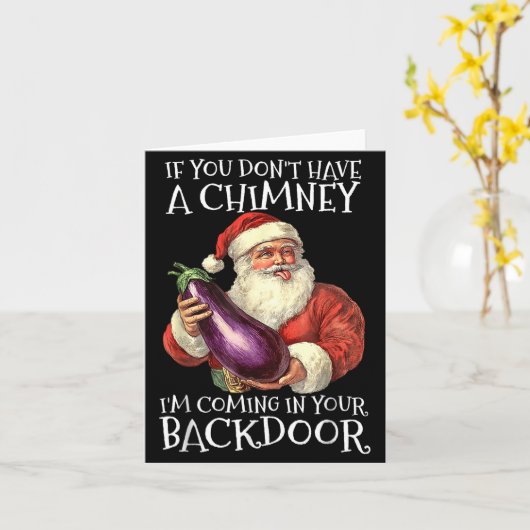 Ual Innuendo Santa Rude Christmas Karte (Gelbe Blume)