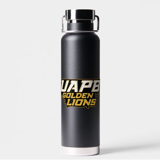 UAPB Golden Lions Wordmark Trinkflasche (Rückseite)