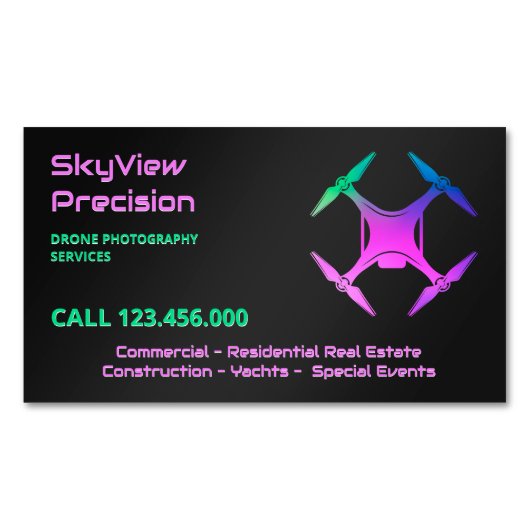 UAV Drone Fotografie Magnetische Visitenkarte (Vorderseite)