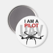 UAV Quadpilot Quadcopter Pilot Magnet (Vorderseite/Rückseite)
