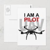 UAV Quadpilot Quadcopter Pilot Postkarte (Vorne/Hinten)