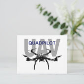 UAV Quadpilot Quadcopter Pilot Postkarte (Stehend Vorderseite)