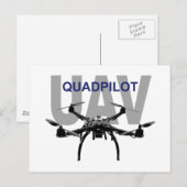 UAV Quadpilot Quadcopter Pilot Postkarte (Vorne/Hinten)