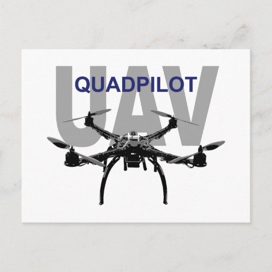 UAV Quadpilot Quadcopter Pilot Postkarte (Vorderseite)