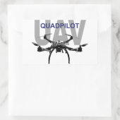 UAV Quadpilot Quadcopter Pilot Rechteckiger Aufkleber (Tasche)