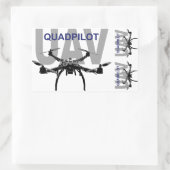 UAV Quadpilot Quadcopter Pilot Rechteckiger Aufkleber (Tasche)