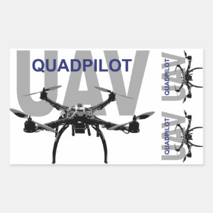 UAV Quadpilot Quadcopter Pilot Rechteckiger Aufkleber
