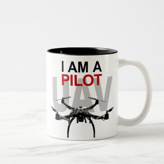 UAV Quadpilot Quadcopter Pilot Zweifarbige Tasse (Rechts)