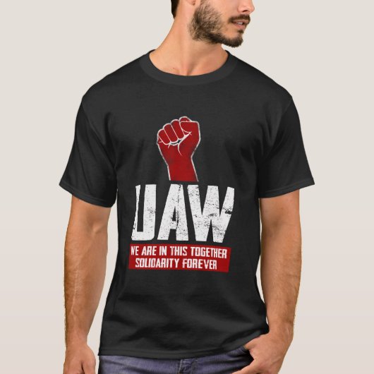 Uaw on Strike Red T-Shirt United Auto Gewerkschaft (Vorderseite)