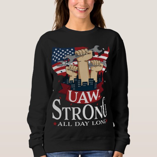 UAW Strong Solidarity UAW Proud Gewerkschaft UAW L Sweatshirt (Vorderseite)