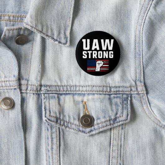 UAW Strong United Auto Workers Gewerkschaft Button (Beispiel)