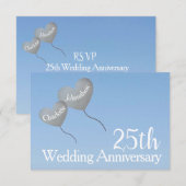 UAWG 25. Silberhochzeitkarte RSVP Karte (Vorne/Hinten)