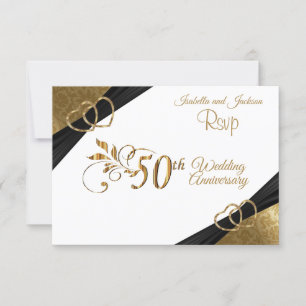 UAWG 50. Goldenes Jubiläum - Damask RSVP Karte