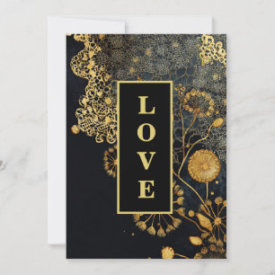 *~ UAWG 8 AR26 QR LIEBE Vintage Wedding Gold Lace Einladung