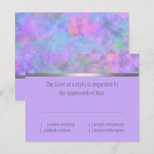 UAWG Abstrakt Lila Rosa Blau Silber RSVP Karte