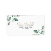 UAwg-Adresse für formale grüne Blätter Adressaufkleber (Vorne)