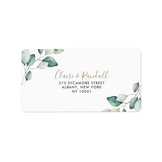 UAwg-Adresse für formale grüne Blätter Adressaufkleber (Vorne)