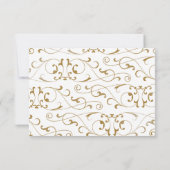 UAWG Antique Gold Blüh Wedding RSVP Karte (Rückseite)