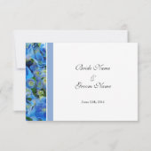 UAWG, Antwortkarte, blaue Hydrangea RSVP Karte (Rückseite)