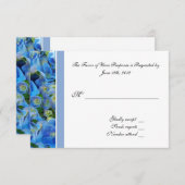 UAWG, Antwortkarte, blaue Hydrangea RSVP Karte (Vorne/Hinten)
