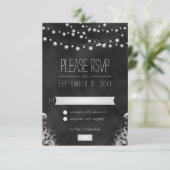 UAwg-Antwortkarte für die String-Leuchten RSVP Karte (Stehend Vorderseite)