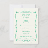 UAwg-Antwortkarte für die von Hand gezogenen Bögen RSVP Karte (Vorderseite)